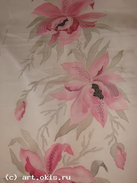 шарф с орхидеями